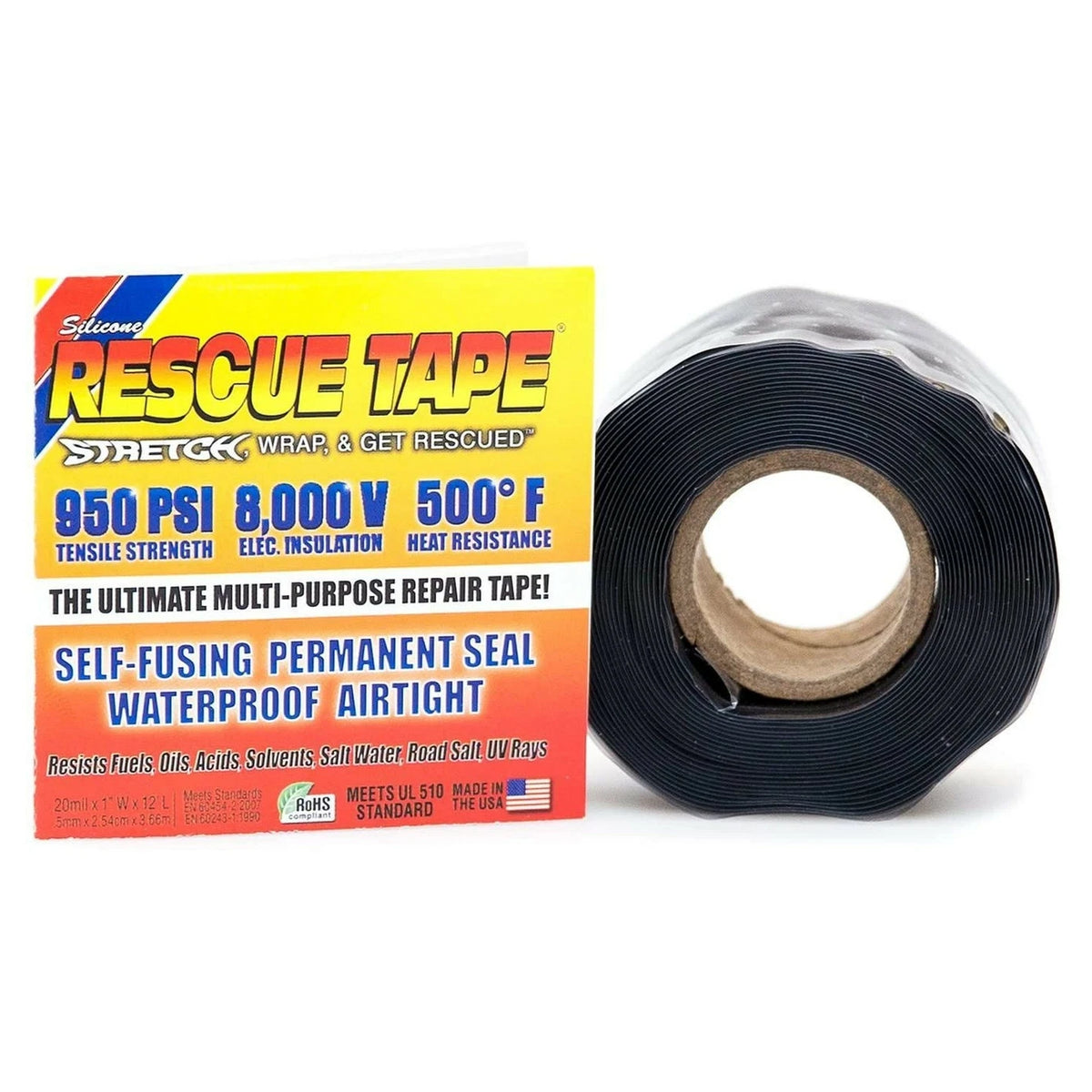 Self-Fusing Silicone Tape – 2 Rolls X 1" X 10Ft, Waterproof Rubber Rescue Tape For Pipe Leak Emergency Repair, Pipe Wrap, Cable Insulation