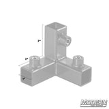 Modern Studio Equipment 3-Way Corner for 3/4" Square Tube