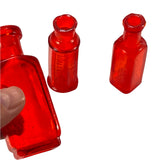 Red Translucent SMASHProps Breakaway Vintage Mini Poison Bottles Prop Set 3 Piece Set - Dependable Expendables