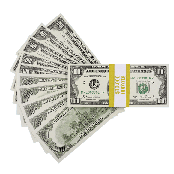 Money Prop - 1990 Series $100 Full Print $10,000 Stack