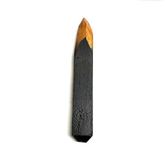 11 inch Foam Rubber stunt prop resembles a wooden chair or table leg that has been whittled into a pointed small vampire hand stake