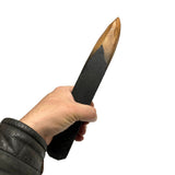 11 inch Foam Rubber stunt prop resembles a wooden chair or table leg that has been whittled into a pointed small vampire hand stake