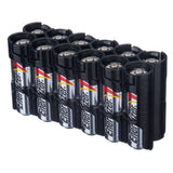 Storacell AA - 12 Pack Battery Caddy (Tuxedo Black)