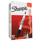 Sharpie Twin-Tip Permanent Marker Extra-Fine/Fine Bullet Tips 12 Count Box (Black)