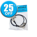 15 inch Right Angle BNC to RA BNC cable used for connecting video and timecode devices used in film and television production.