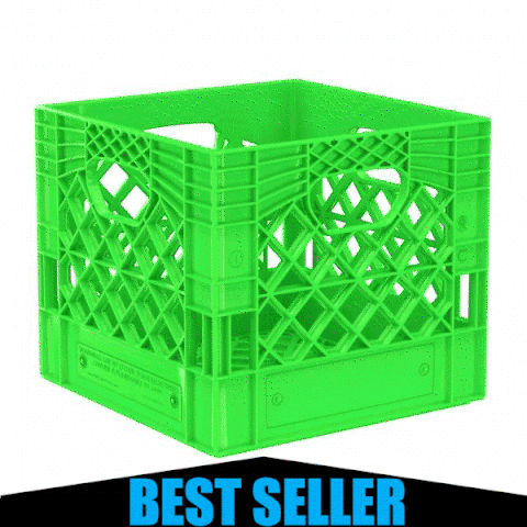 Multi color 16 quart plastic milk crates for grip storage - Dependable Expendables Dallas Texas