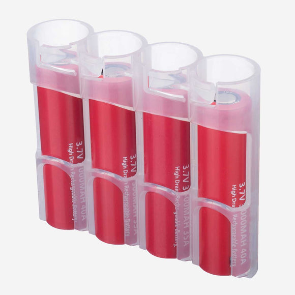 Storacell 18650 - 4 Pack Clear Battery Caddy  - Dependable Expendables