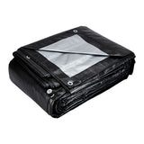 Silver and Black Extreme-Duty Weather-Resistant 12 mil Tarp