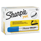 Sharpie King Size Permanent Marker, Broad Chisel Tip, Blue, Dozen