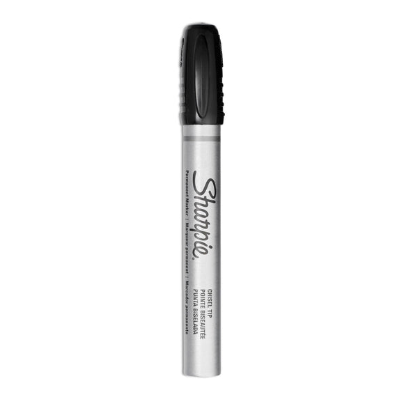 Sharpie Durable Metal Barrel Permanent Marker, Broad Chisel Tip, Black