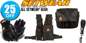 25 percent off on set Setwear branded gear including gloves, bags, vests and glove clips. 