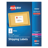 Avery White Shipping Labels-Bulk Packs, Inkjet/Laser Printers, 3.33 x 4, White, 6/Sheet, 250 Sheets/Box