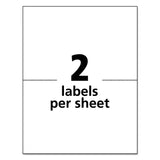 Avery White Shipping Labels-Bulk Packs, Inkjet/Laser Printers, 5.5 x 8.5, White, 2/Sheet, 250 Sheets/Box
