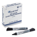 Quartet Premium Glass Board Dry Erase Marker, Broad Bullet Tip, Black, Dozen