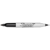 Sharpie Twin-Tip Permanent Marker, Extra-Fine/Fine Bullet Tips, Black, Dozen