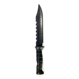 Serrated Spine Combat Rambo Style Poly Training Knife with 8.25 Inch Clip Point Blade Prop - Dependable Expendables