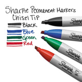 Sharpie Chisel Tip Permanent Marker, Medium Chisel Tip, Blue, Dozen