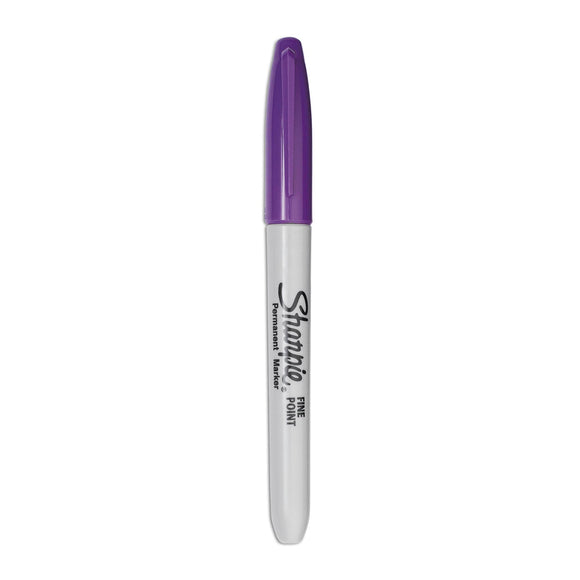 Sharpie Fine Tip Permanent Marker, Fine Bullet Tip, Purple, Dozen