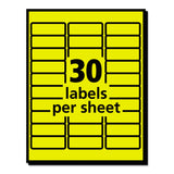Avery High-Visibility Permanent Laser ID Labels, 1 x 2.63, Neon Yellow, 750/Pack
