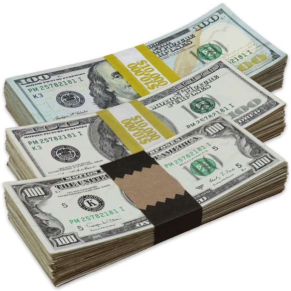 Money Prop - Mixed Series $100 ✔️RealAged™ Full Print $30,000 Stacks Pack