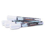deflecto Wet Erase Markers, Medium Chisel Tip, White, 4/Pack