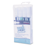 deflecto Wet Erase Markers, Medium Chisel Tip, White, 4/Pack