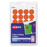 Avery Printable Self-Adhesive Removable Color-Coding Labels, 0.75" dia, Neon Red, 24/Sheet, 42 Sheets/Pack, (5467)