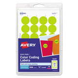 Avery Printable Self-Adhesive Removable Color-Coding Labels, 0.75" dia, Neon Yellow, 24/Sheet, 42 Sheets/Pack, (5470) - Dependable Expendables