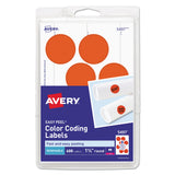 Avery Printable Self-Adhesive Removable Color-Coding Labels, 1.25" dia, Neon Red, 8/Sheet, 50 Sheets/Pack, (5497) - Dependable Expendables