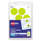 Avery Printable Self-Adhesive Removable Color-Coding Labels, 1.25" dia, Neon Yellow, 8/Sheet, 50 Sheets/Pack, (5499) - Dependable Expendables