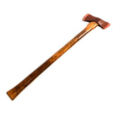 35 inch dual head axe stunt prop molded from a real tool and hand poured in foam rubber urethane. Comes in three variants: Black and silver head. Silver head. Rusty head.