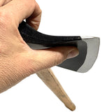 35 inch dual head axe stunt prop molded from a real tool and hand poured in foam rubber urethane. Comes in three variants: Black and silver head. Silver head. Rusty head.