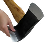 35 inch dual head axe stunt prop molded from a real tool and hand poured in foam rubber urethane. Comes in three variants: Black and silver head. Silver head. Rusty head.