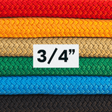3/4" Three Quarter Inch Double Braid Solid Nylon Rope (Multiple Colors) - Dependable Expendables