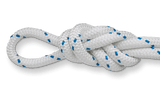 3/4" Three Quarter Inch Double Braid Solid Nylon Rope White and Blue - Dependable Expendables