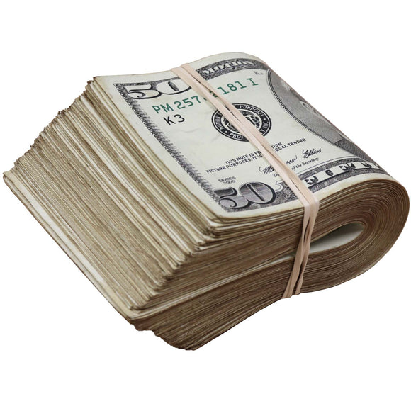 Money Prop - 2000 Series $50 ✔️RealAged™ Full Print $5,000  Band