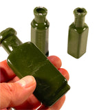 Dark Green Opaque SMASHProps Breakaway Vintage Mini Poison Bottles Prop Set 3 Piece Set - Dependable Expendables
