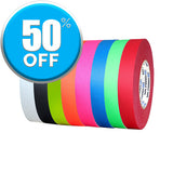 On Sale Pro Tapes® one inch White Paper Console Tape in colors white, black, red and fluorescent orange, yellow, pink, green and blue shipping from Dependable Expendables