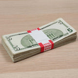 Money Prop - 2000 Series $5 ✔️RealAged™ $500 Full Print Stack