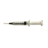 Realistic syringe needle prop with injection effect safety prop for safe stunt work or choreographed fight scene for television, film or live theater. 