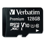 Verbatim 128GB Premium microSDXC Memory Card with Adapter, UHS-I V10 U1 Class 10, Up to 90MB/s Read Speed