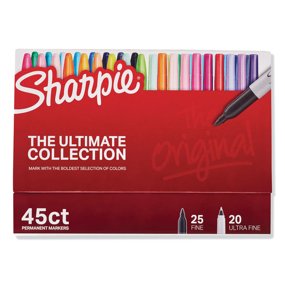 Sharpie Permanent Markers Ultimate Collection, Assorted Tip Sizes/Types, Assorted Colors, 45/Pack