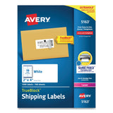 Avery Shipping Labels w/ TrueBlock Technology, Laser Printers, 2 x 4, White, 10/Sheet, 100 Sheets/Box