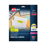 Avery High-Visibility Permanent Laser ID Labels, 1 x 2.63, Neon Yellow, 750/Pack