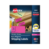 Avery High-Visibility Permanent Laser ID Labels, 2 x 4, Neon Magenta, 1000/Box - Dependable Expendables
