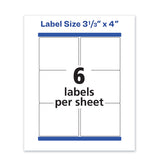 Avery Waterproof Shipping Labels with TrueBlock and Sure Feed, Laser Printers, 3.33 x 4, White, 6/Sheet, 50 Sheets/Pack - Dependable Expendables
