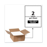 Avery Waterproof Shipping Labels with TrueBlock Technology, Laser Printers, 5.5 x 8.5, White, 2/Sheet, 500 Sheets/Box