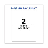 Avery Waterproof Shipping Labels with TrueBlock Technology, Laser Printers, 5.5 x 8.5, White, 2/Sheet, 50 Sheets/Pack