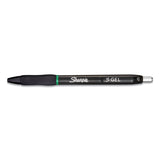 Sharpie S-Gel High-Performance Gel Pen, Retractable, Medium 0.7 mm, Green Ink, Black Barrel, Dozen