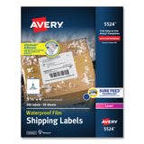 Avery Waterproof Shipping Labels with TrueBlock and Sure Feed, Laser Printers, 3.33 x 4, White, 6/Sheet, 50 Sheets/Pack - Dependable Expendables